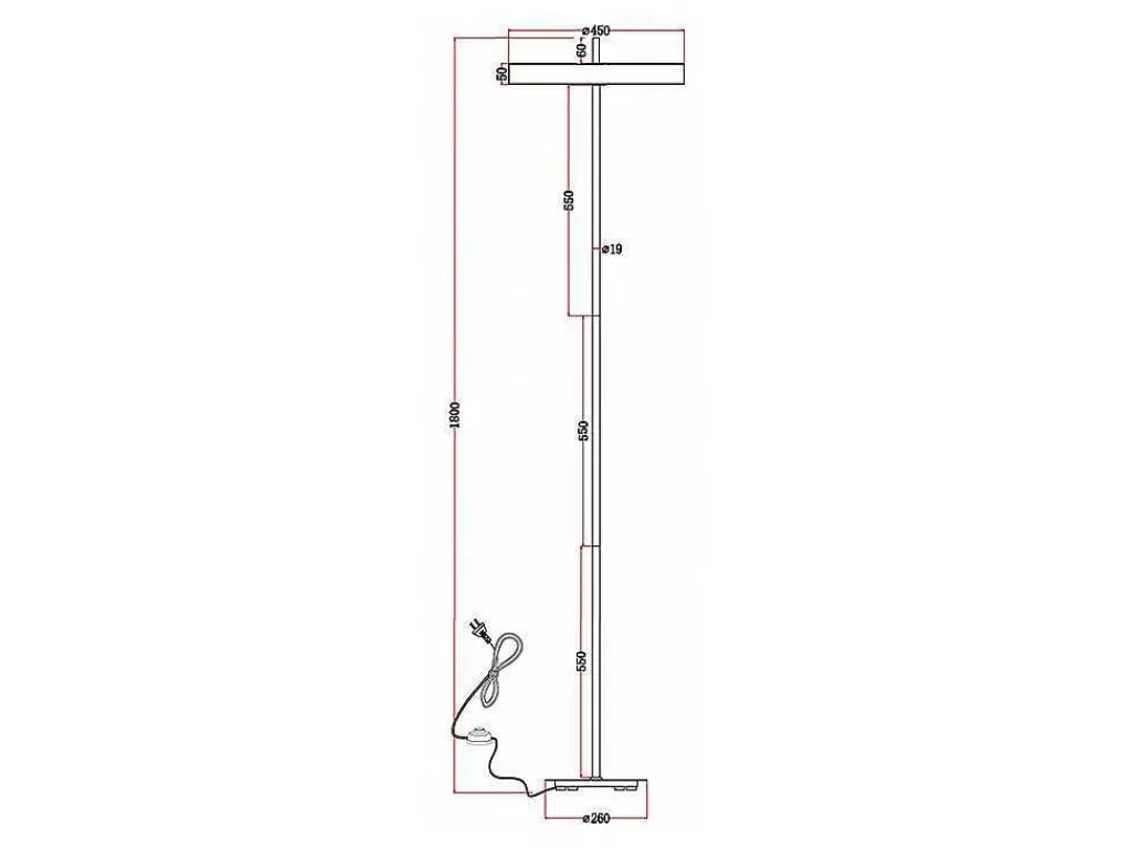 Candeeiro De Pe*OZAIA Candeeiro De Pe Design Com Leds Metal D45 X A180 Cm Dourado E Branco - Vaughan