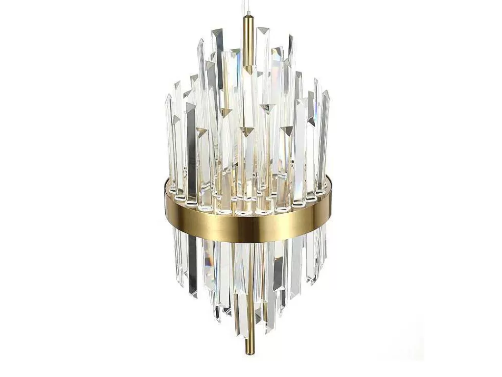 Lustre*OZAIA Candeeiro De Teto Aco Inoxidavel E Vidro D25 Cm Dourado E Transparente - Langley