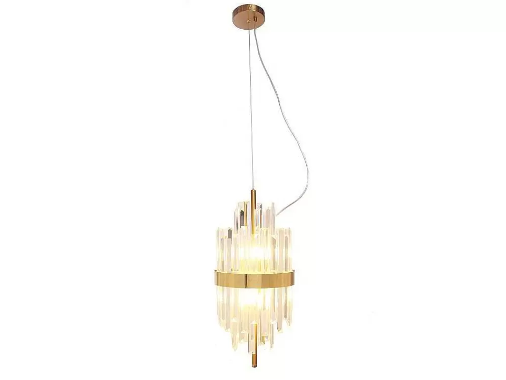 Lustre*OZAIA Candeeiro De Teto Aco Inoxidavel E Vidro D25 Cm Dourado E Transparente - Langley