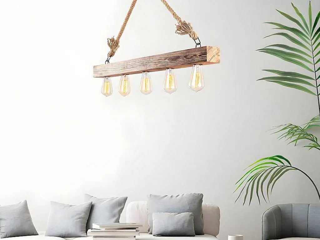 Candeeiro Suspenso*OZAIA Candeeiro De Teto Em Madeira De C. 100 X A. 53 Cm Cor Natural - Erebos