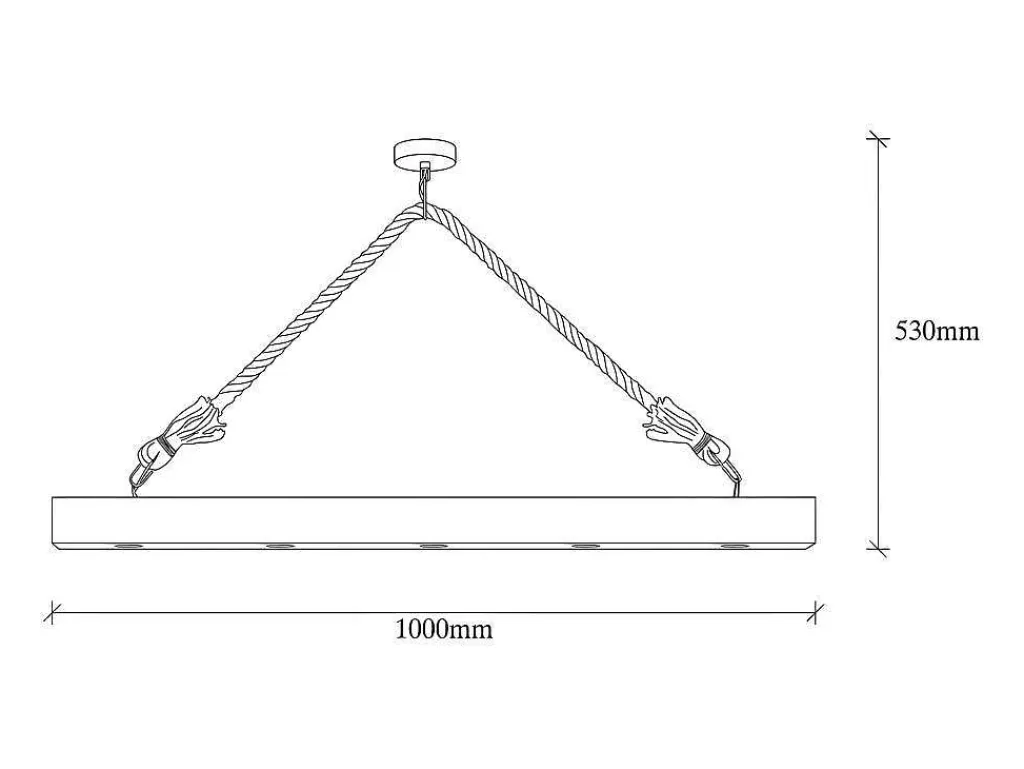 Candeeiro Suspenso*OZAIA Candeeiro De Teto Em Madeira De C. 100 X A. 53 Cm Cor Natural - Erebos