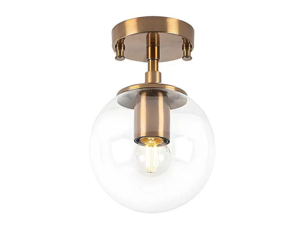 Luz De Teto*OZAIA Candeeiro De Teto Em Metal Com Globo De D. 15 X A. 23 Cm Estilo Vintage - Barlati