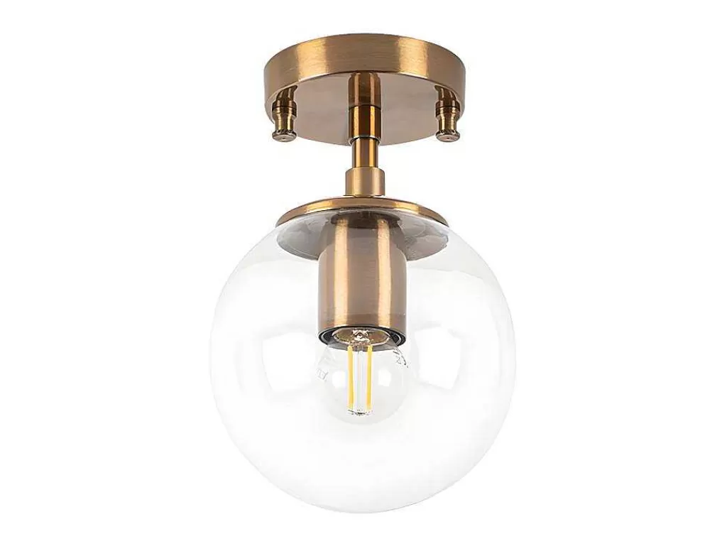 Luz De Teto*OZAIA Candeeiro De Teto Em Metal Com Globo De D. 15 X A. 23 Cm Estilo Vintage - Barlati