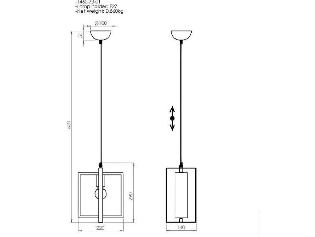 Promoções Decoração*EPIKASA Candeeiro Suspenso Lecco, Dourado, Preto, Madeira, 14 X 22 X 82 Cm,