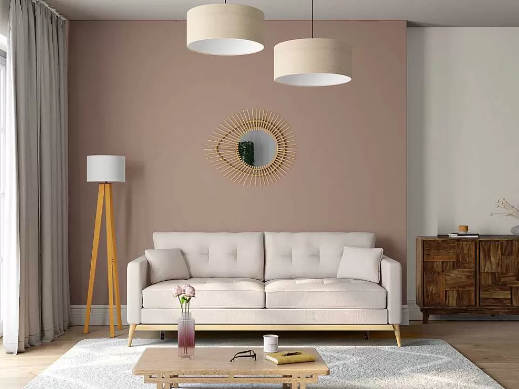 Promoções Decoração*OZAIA Candeeiro Tripe Em Madeira Natural E Abajur Em Linho Cor Branco De D.45 X A.152 Cm - Lorens