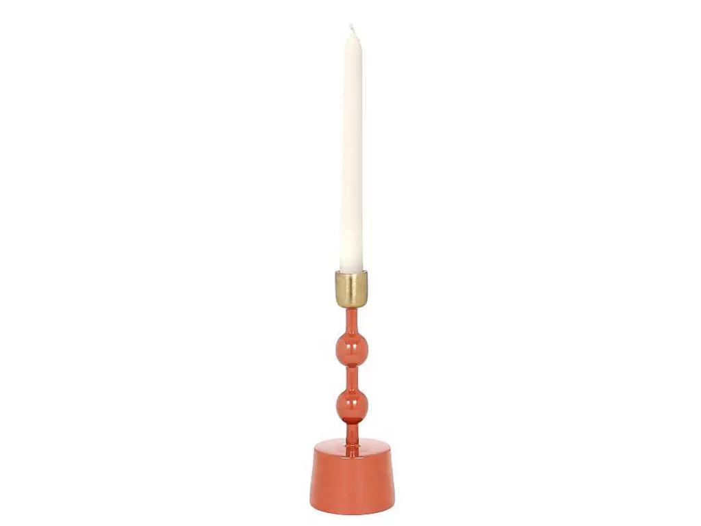 Castiçais Decorativos E Velas*OZAIA Castical Em Aluminio Esmaltado A. 22 Cm Terracota - Parina