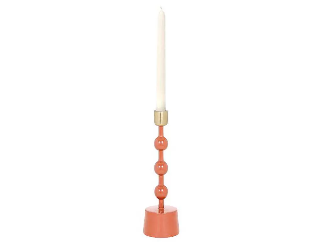 Castiçais Decorativos E Velas*OZAIA Castical Em Aluminio Esmaltado A. 26,5 Cm Terracota - Parina