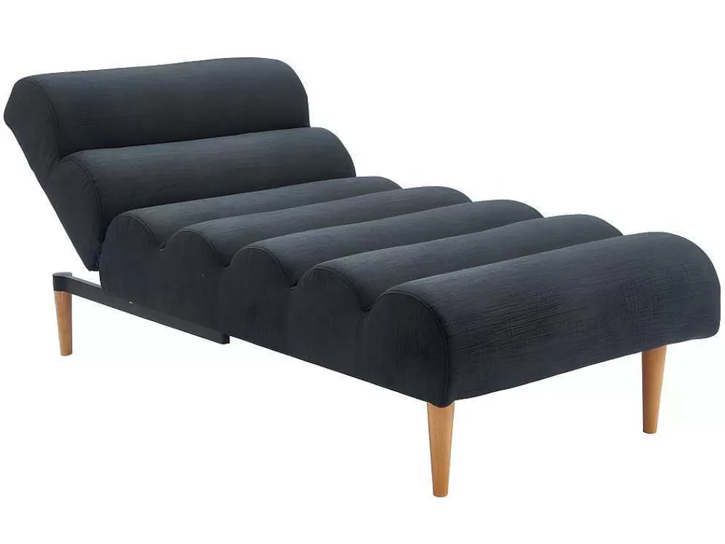 Chaise Longue*Vente-unique Chaise Longue Convertivel Em Cama Em Tecido Cinzento Escuro - Cival