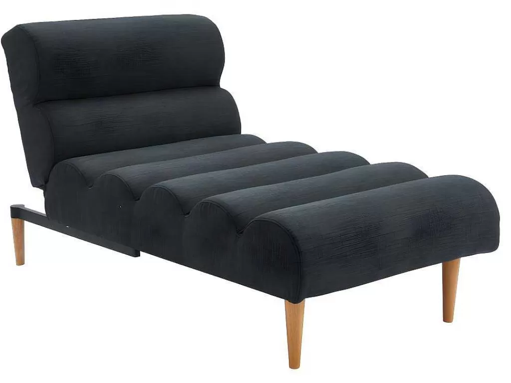 Chaise Longue*Vente-unique Chaise Longue Convertivel Em Cama Em Tecido Cinzento Escuro - Cival