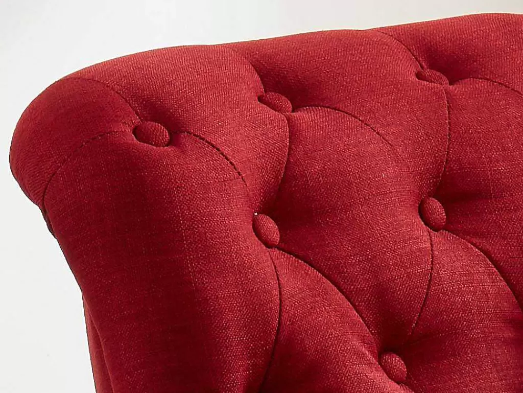 Chaise Longue*Vente-unique Chaise Longue Direita Em Tecido Vermelho - Anouk