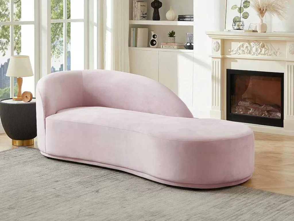 Chaise Longue*PASCAL MORABITO Chaise Longue Direita Veludo Cor-De-Rosa - Lonigo De
