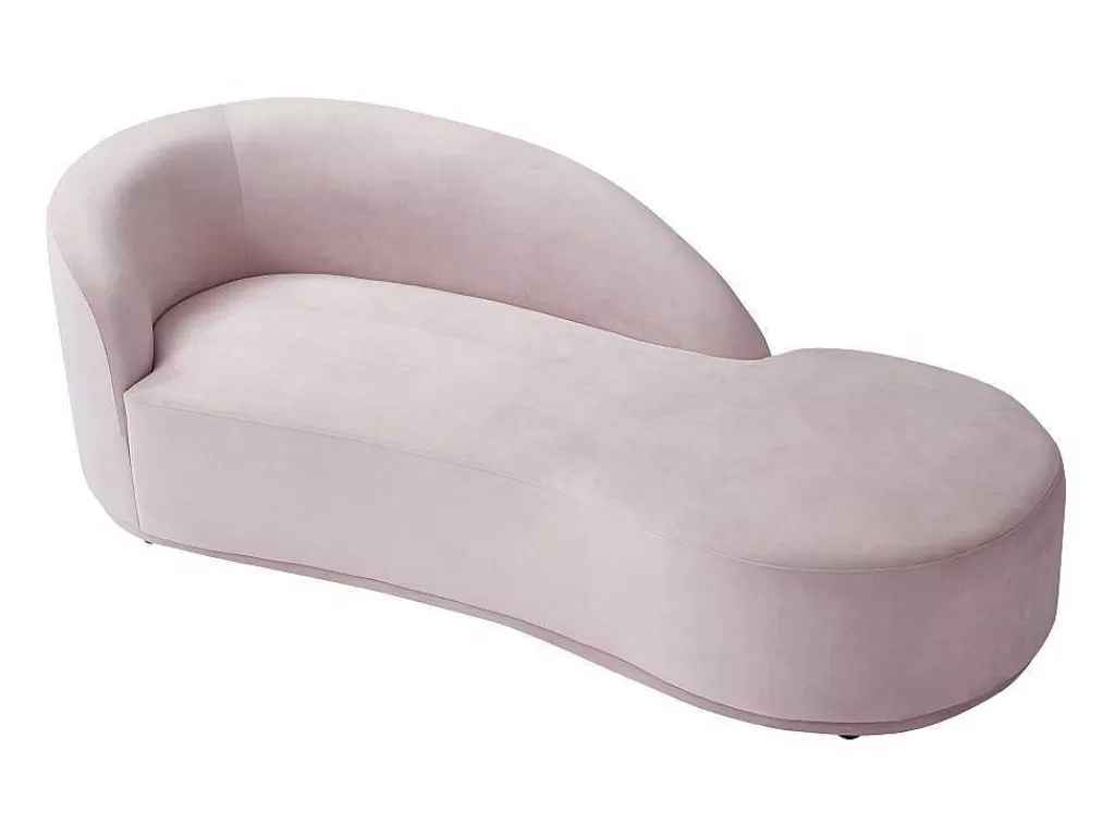 Chaise Longue*PASCAL MORABITO Chaise Longue Direita Veludo Cor-De-Rosa - Lonigo De