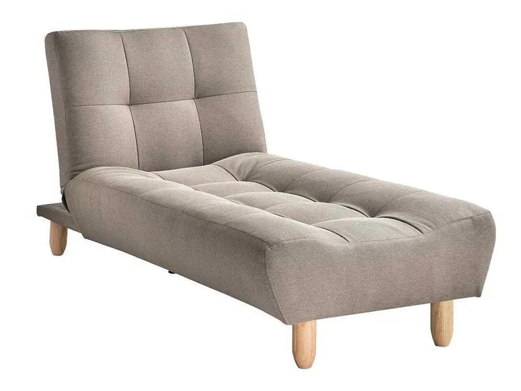 Chaise Longue*Vente-unique Chaise-Longue Clic-Clac Tecido Taupe - Esteban