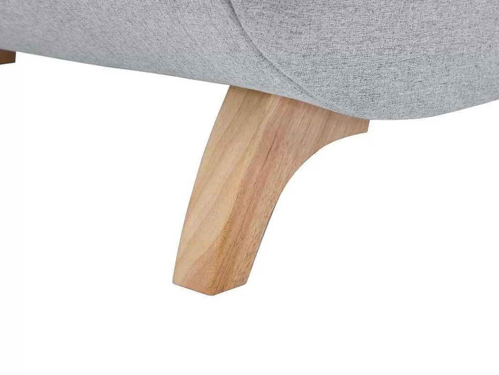 Chaise Longue*Vente-unique Chaise-Longue Direita Convertivel Em Tecido Cinza-Claro Com Espaco De Arrumação - Penelope