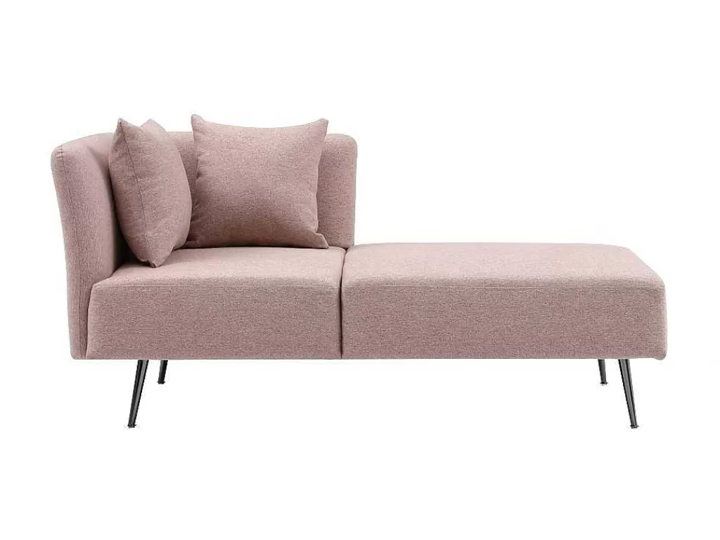 Chaise Longue*Vente-unique Chaise-Longue Direita Em Tecido Cor-De-Rosa - Napasa