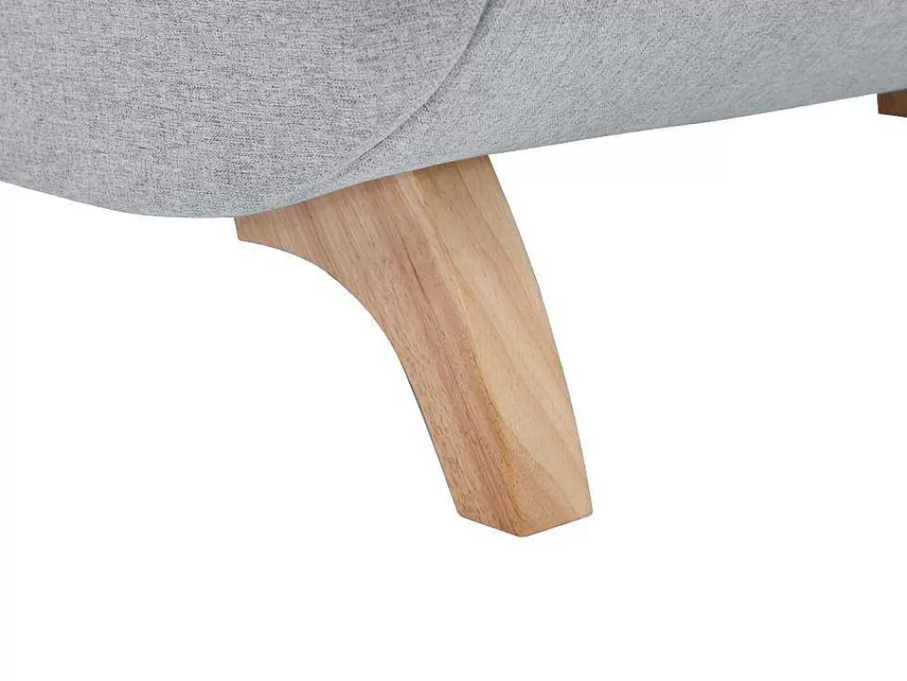 Chaise Longue*Vente-unique Chaise-Longue Esquerda Convertivel Em Tecido Cinza-Claro Com Espaco De Arrumação - Penelope