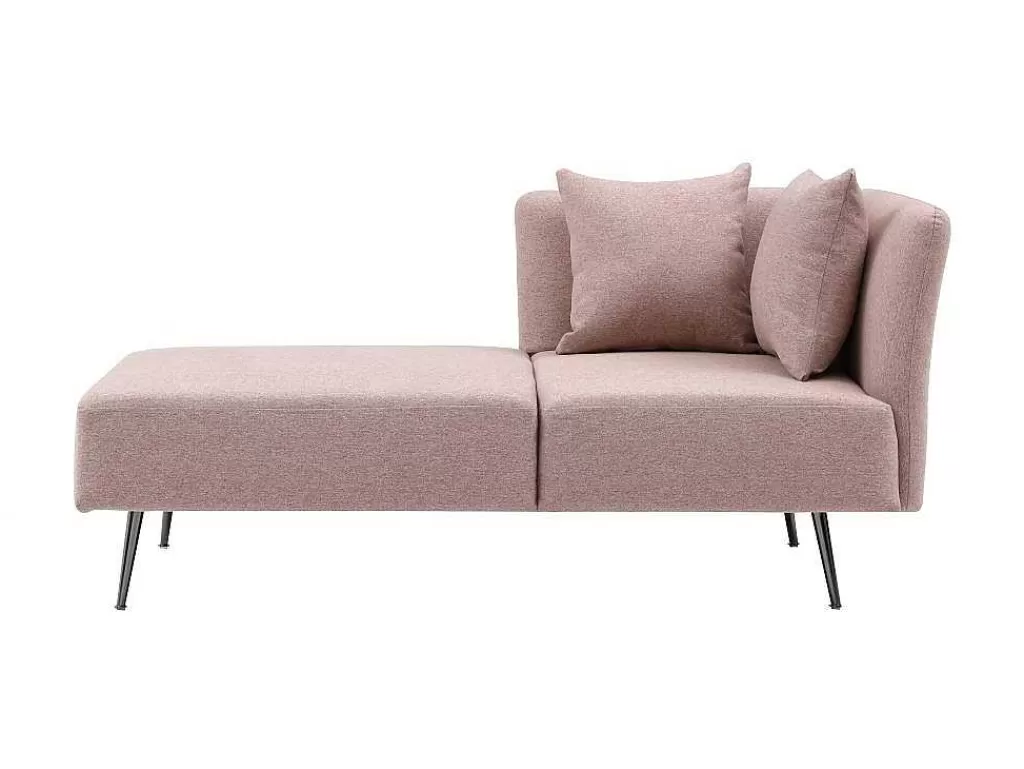 Chaise Longue*Vente-unique Chaise-Longue Esquerda Em Tecido Cor-De-Rosa - Napasa