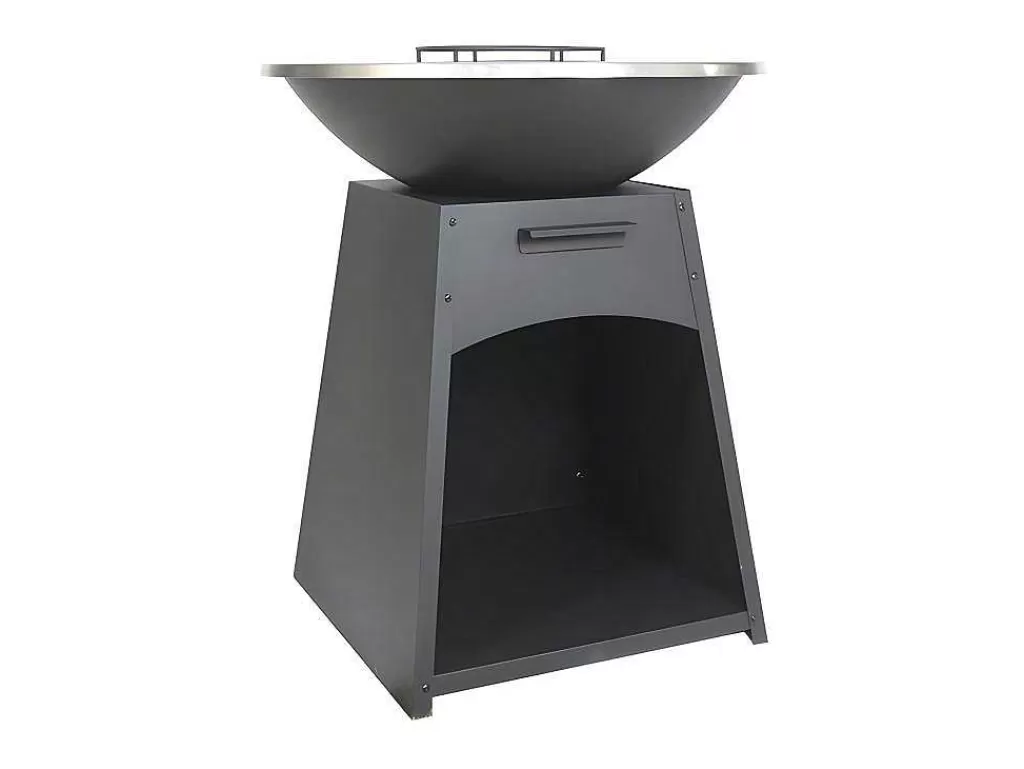 Barbecue, Braseiro De Jardim, Plancha*Vente-unique Churrasco, Chapa, Braseiro Em Aco C81 X L81 X A96 Cm Preto - Corvera