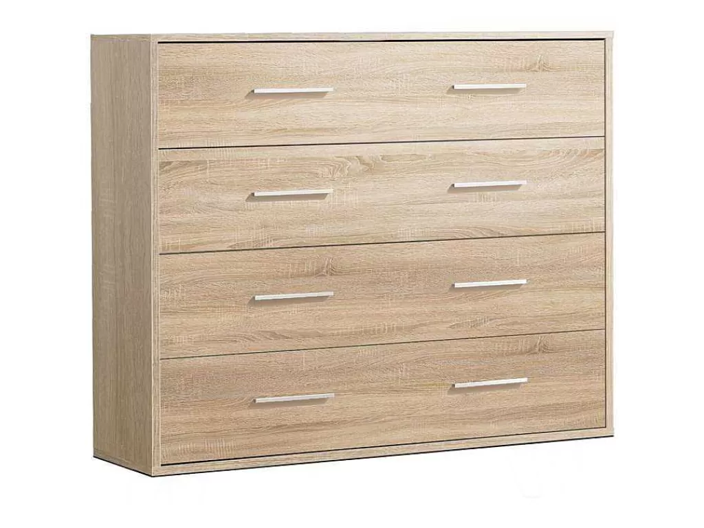 Cómoda*Venprodin Cómoda 4 Gavetas 80X90X35 Cambriano-Branco