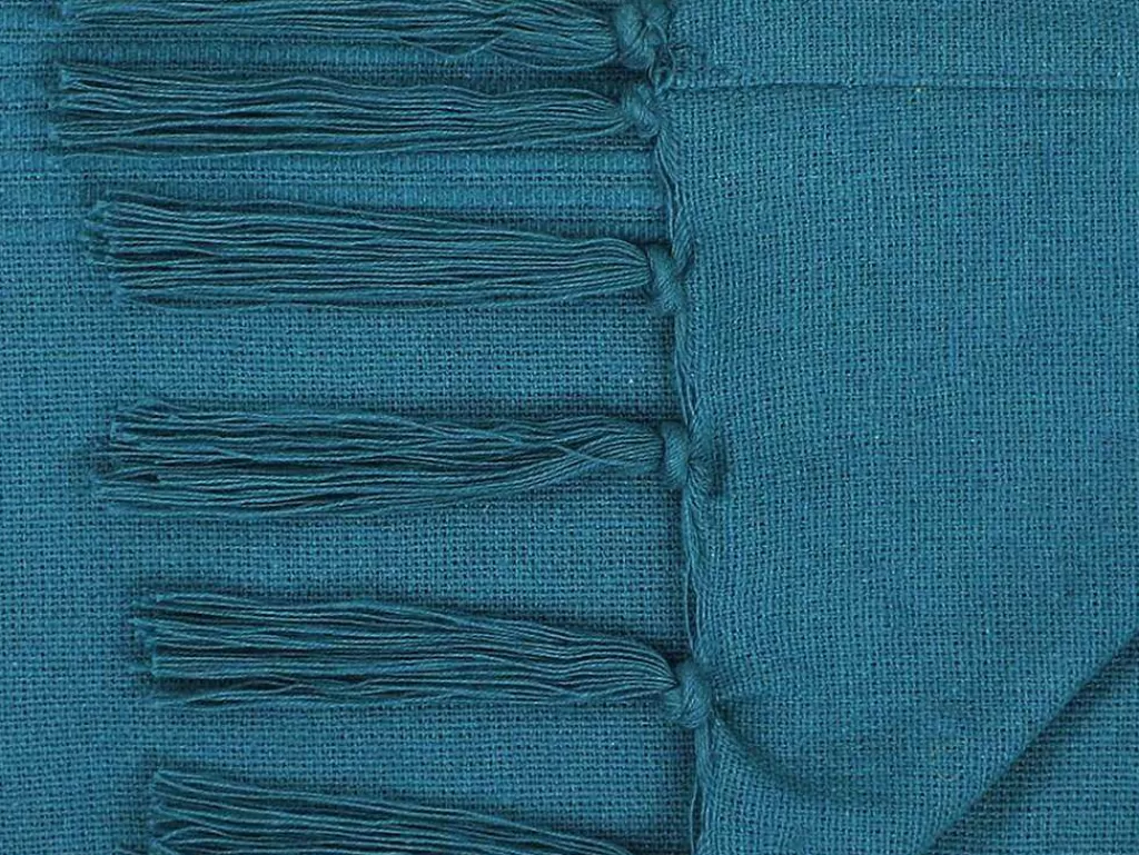 Roupa De Cama*OZAIA Colcha Com Franjas Em Algodao 230 X 250 Cm Azul - Segna