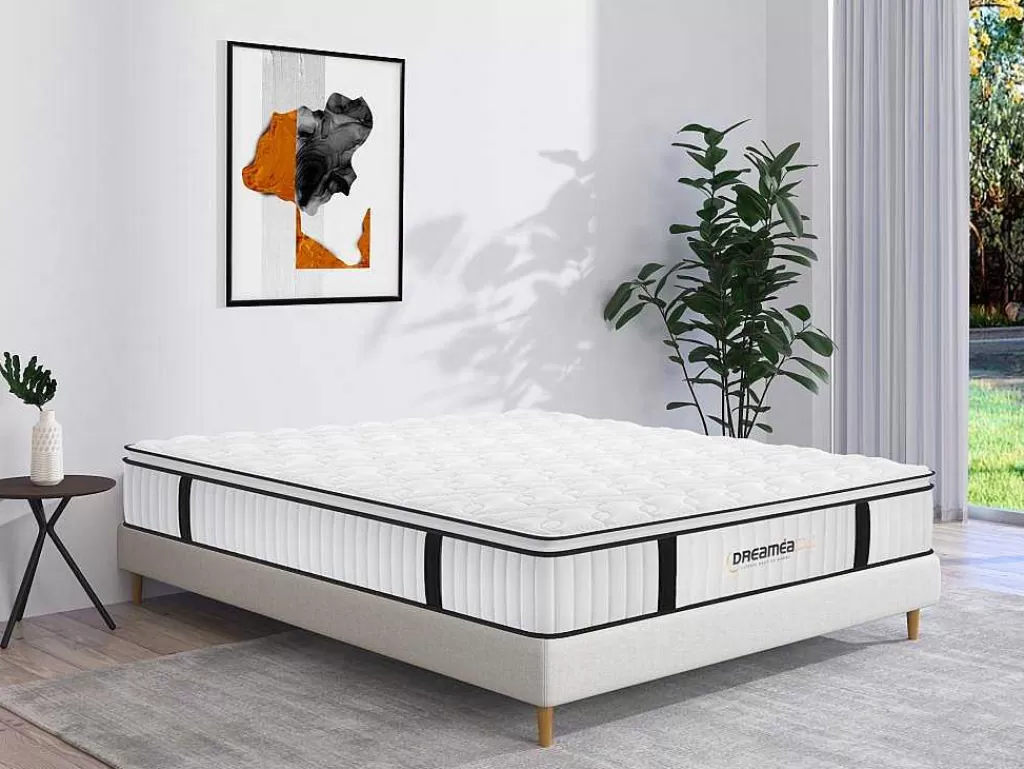 Colchão De 2 Lugares*DREAMEA HOTEL Colchão Anti-Fogo De Molas Ensacadas E Sobrecolchão Integrado Delice De - 180X200 Cm