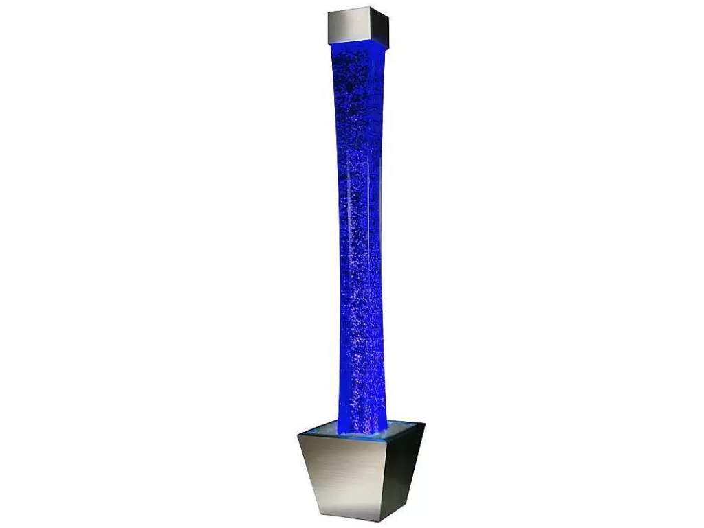 Candeeiro De Pe*OZAIA Coluna De Bolhas De Agua Com Vaso Gobie - Leds Com Cores Que Mudam - A.183 Cm