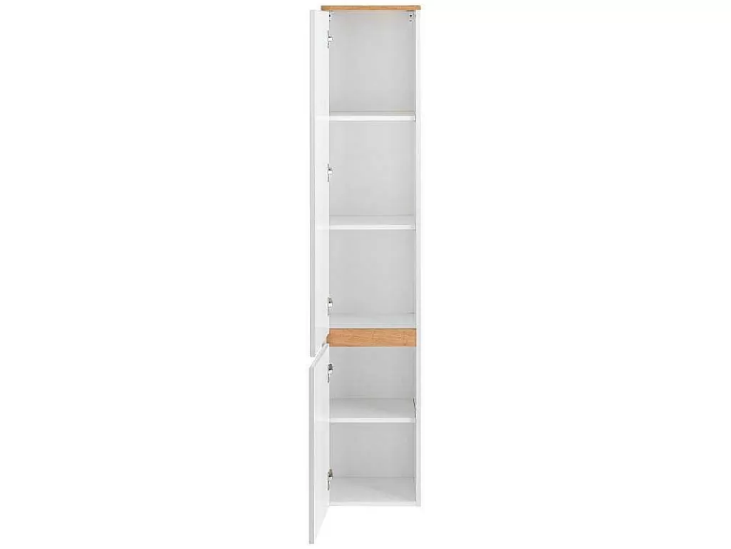 Coluna De Casa De Banho*Vente-unique Coluna De Casa De Banho Branca Com 5 Prateleiras Cor Natural Clara E Branca - Anida