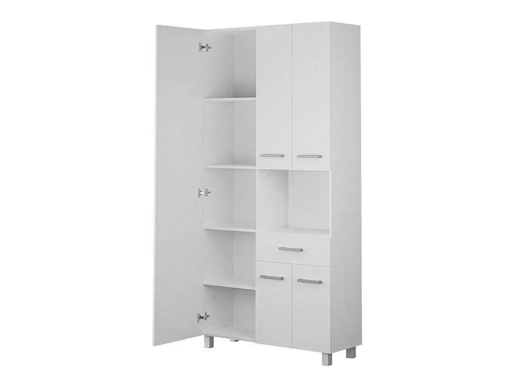 Coluna De Casa De Banho*Vente-unique Coluna De Casa De Banho Com Espelho De Pe 180 Cm Branco - Minela