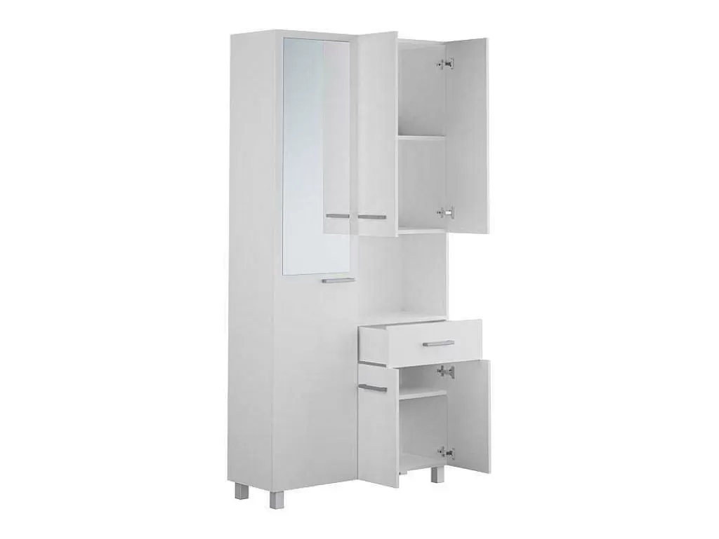 Coluna De Casa De Banho*Vente-unique Coluna De Casa De Banho Com Espelho De Pe 180 Cm Branco - Minela
