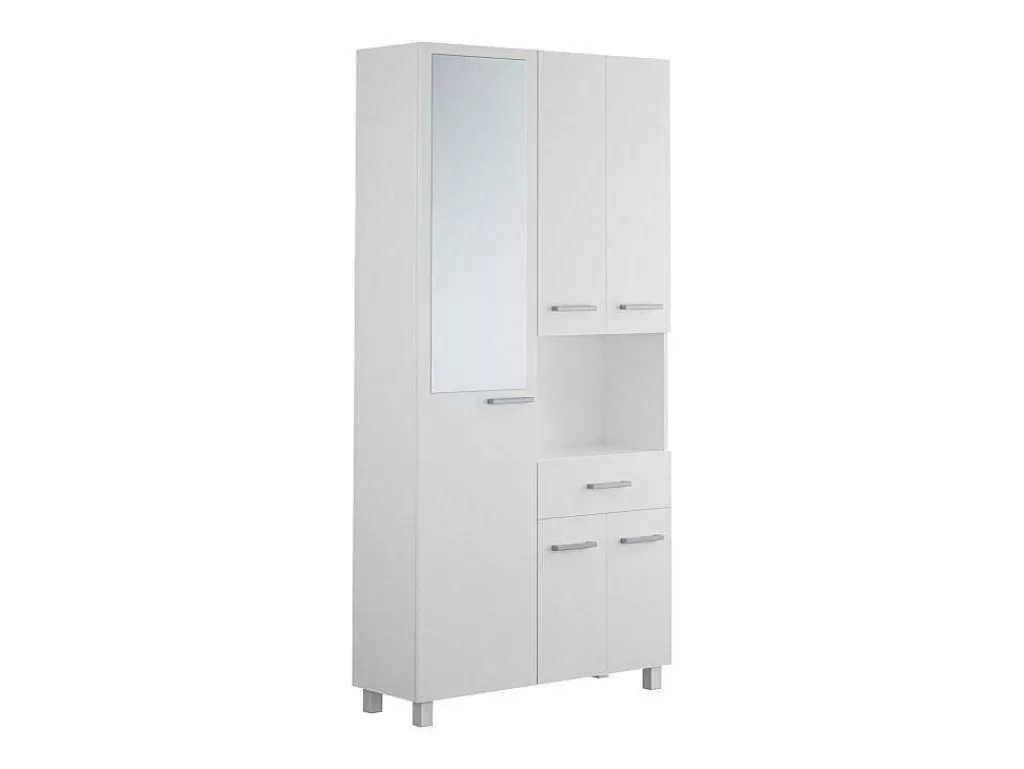 Coluna De Casa De Banho*Vente-unique Coluna De Casa De Banho Com Espelho De Pe 180 Cm Branco - Minela