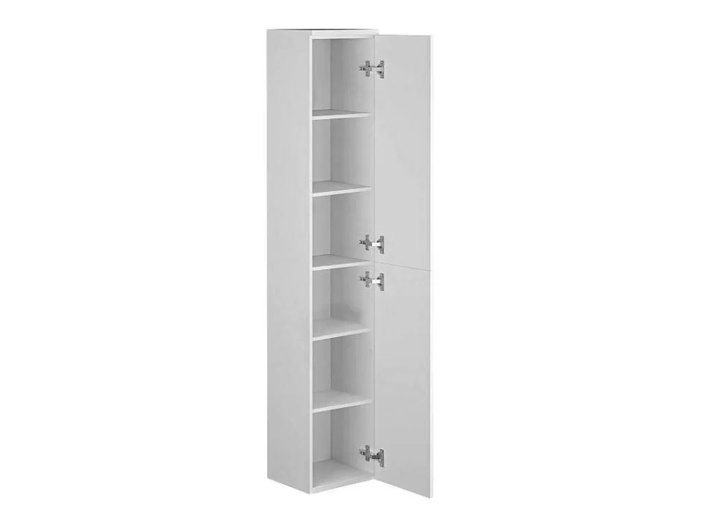 Coluna De Casa De Banho*Vente-unique Coluna De Casa De Banho Suspensa, 6 Prateleiras, Cor Branca C30Xl25Xa160 Cm - Kayla