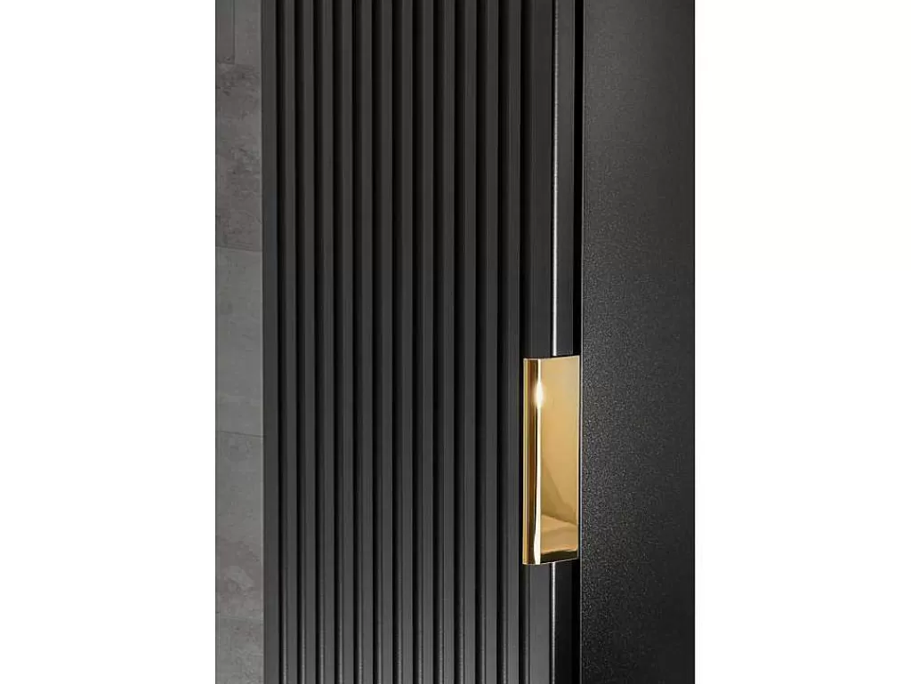 Coluna De Casa De Banho*Vente-unique Coluna De Casa De Banho Suspensa Estriada Preto A140 Cm - Zevara