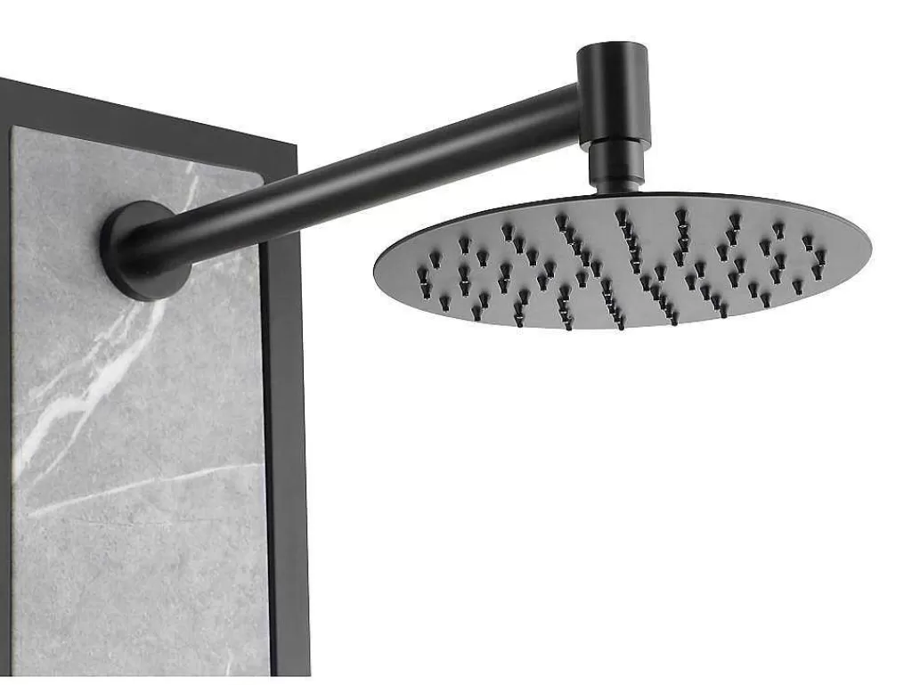 Promoções Casa De Banho & Bem-Estar*Shower & Design Coluna De Duche De Hidromassagem Preta Com Decoração Pedra A127 X L48,5 Xm - Letiya