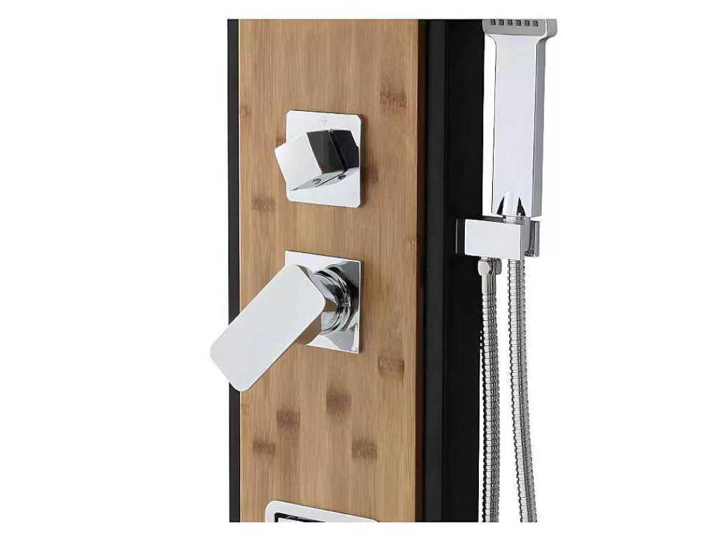 Coluna De Duche*Shower & Design Coluna De Duche Hidromassagem Chuva Tropical E Painel Em Bambu Dimensoes 22*145 Cm - Dalima