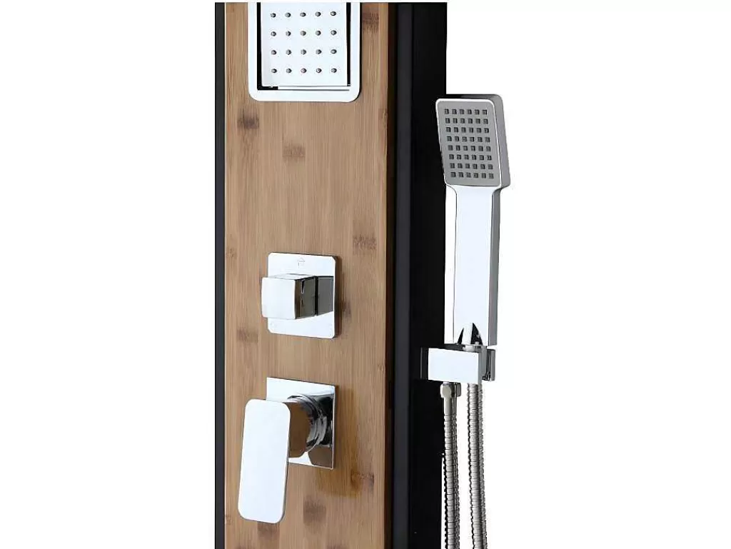 Coluna De Duche*Shower & Design Coluna De Duche Hidromassagem Chuva Tropical E Painel Em Bambu Dimensoes 22*145 Cm - Dalima