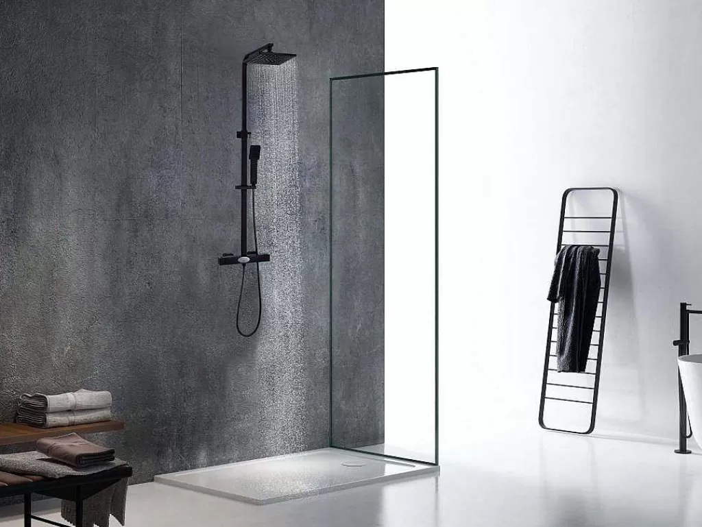 Coluna De Duche*Shower & Design Coluna De Duche Termostatica Em Aco Inoxidavel Preto Mate - 125Cm - Peneda