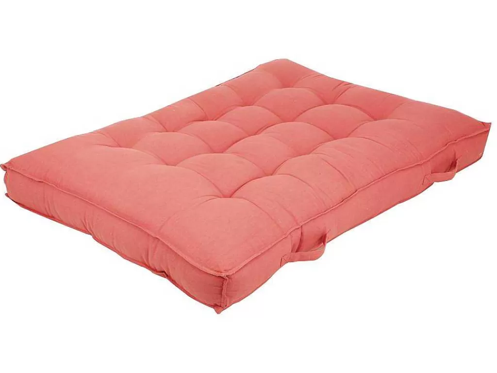 Decoração De Jardim*OZAIA Conjunto 1 Colchão + 2 Almofadas Para Palates Em Algodao Cor Coral - Baila