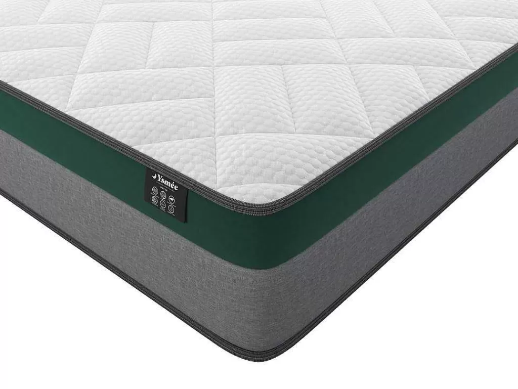 Conjunto Colchão E Sommier*Ysmée Conjunto Artigos De Cama 140 X 190 Cm Sommier Com Espaco De Arrumação Natural Claro + Colchão De Molas Ensacadas - Prestige Da Ysmee
