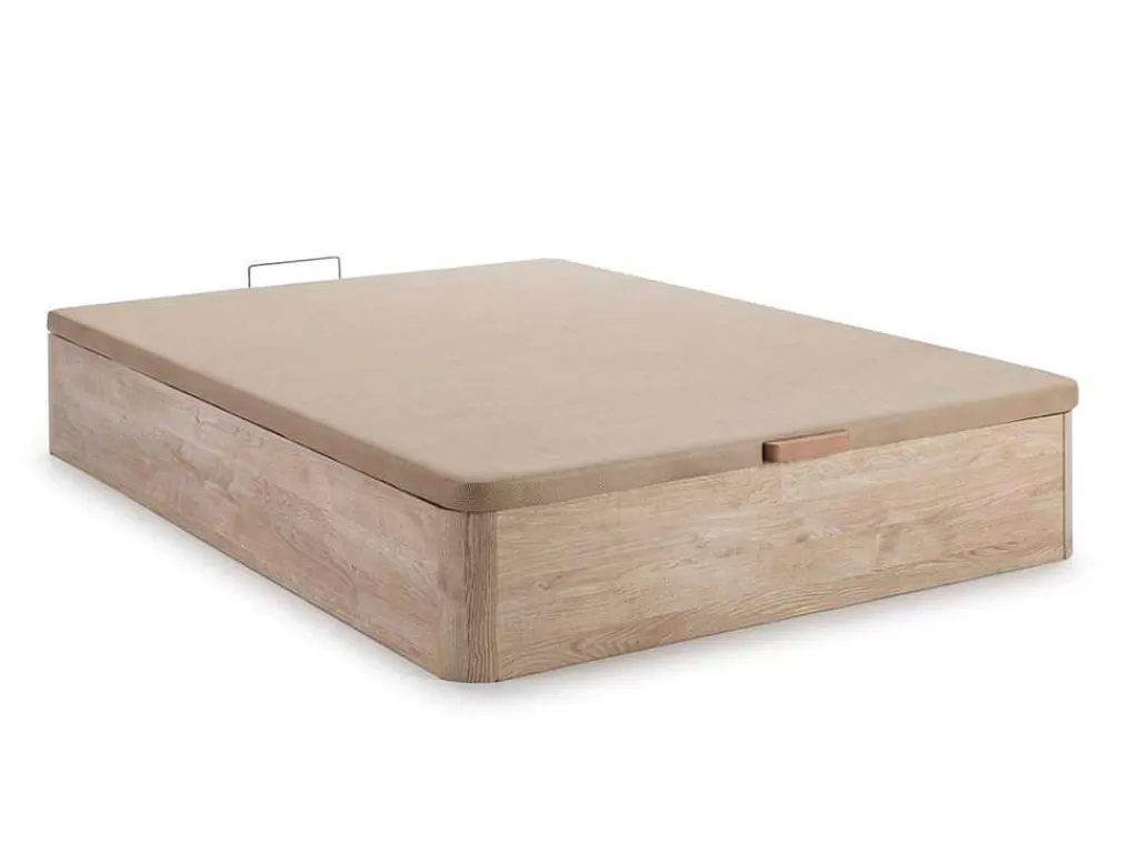 Conjunto Colchão E Sommier*Ysmée Conjunto Artigos De Cama 140 X 190 Cm Sommier Com Espaco De Arrumação Natural Claro + Colchão De Molas Ensacadas - Prestige Da Ysmee