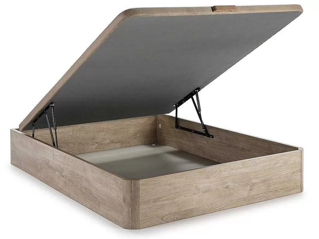 Conjunto Colchão E Sommier*Ysmée Conjunto Artigos De Cama 140 X 190 Cm Sommier Com Espaco De Arrumação Natural Claro + Colchão De Molas Ensacadas - Prestige Da Ysmee