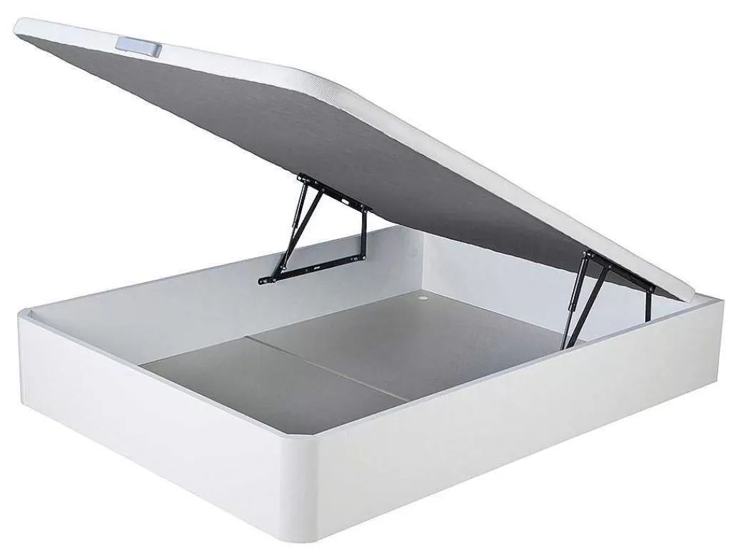 Conjunto Colchão E Sommier*Ysmée Conjunto Artigos De Cama 160 X 200 Cm Sommier Com Espaco De Arrumação Branco + Colchão De Molas Ensacadas - Prestige Da Ysmee