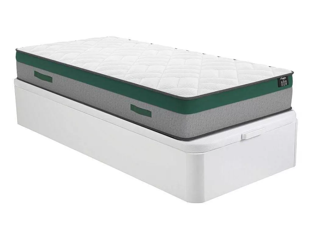 Conjunto Colchão E Sommier*Ysmée Conjunto Artigos De Cama 90 X 190 Cm Sommier Com Espaco De Arrumação Branco + Colchão De Molas Ensacadas - Prestige Da Dreamea