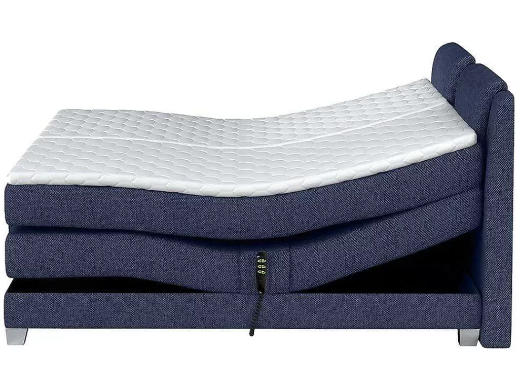 Cama Articulada*Palacio Conjunto Boxspring Cabeceira De Cama + Sommier De Relaxamento Eletrico + Colchão + Sobrecolchão Castel Da - 2X90X200 Cm