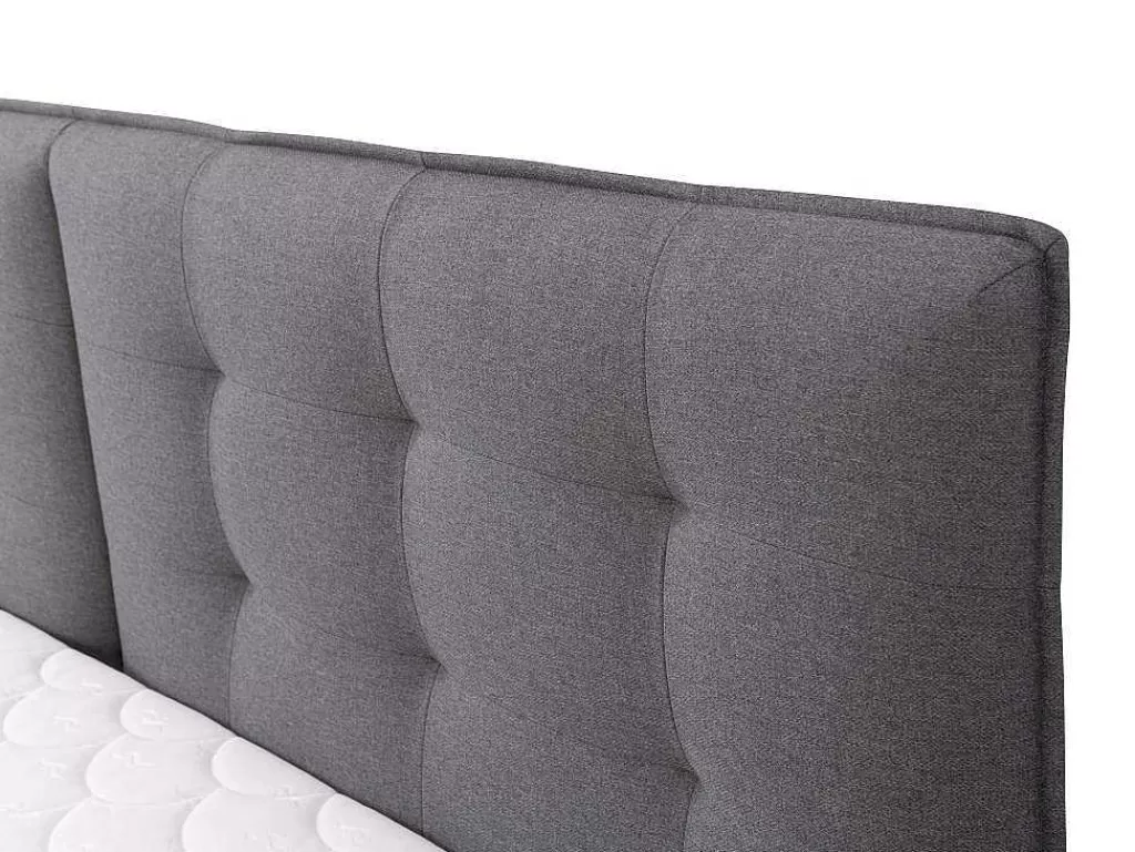 Cama Boxspring, Cama Continental*Palacio Conjunto Boxspring Cabeceira De Cama + Sommiers Com Arrumação + Colchão + Sobrecolchão, 160 X 200 Cm, Tecido Antracite - Perama Da
