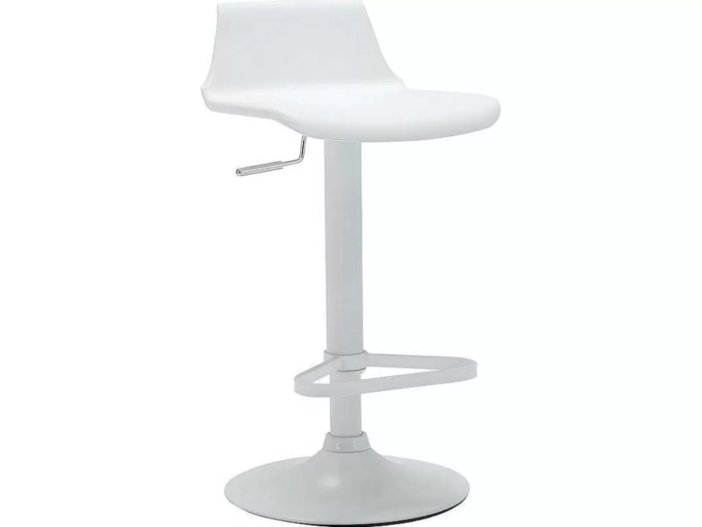 Móvel De Bar*Vente-unique Conjunto "Comer Em Pe": Móvel De Bar Saturne + 2 Bancos Altos Calas - Branco E Cinza Cimento