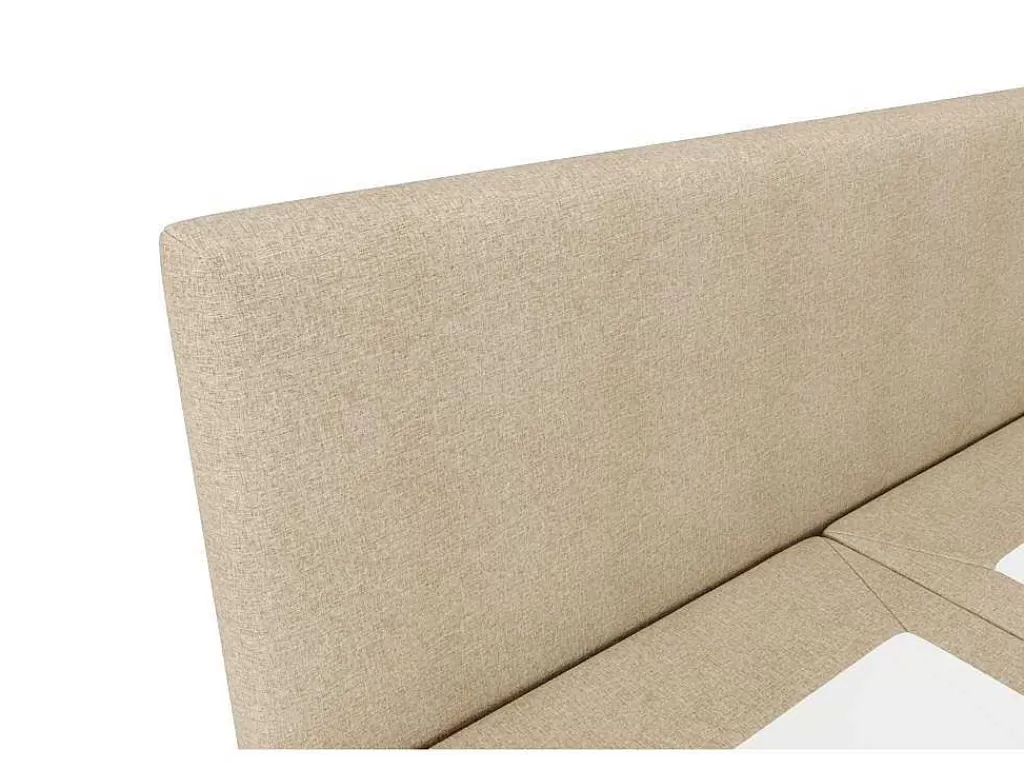 Cama Boxspring, Cama Continental*Ysmée Conjunto Completo Boxspring Com Cabeceira + Sommier + Colchão + Sobrecolchão 160 X 200 Cm Tecido Bege - Onan De Ysmee