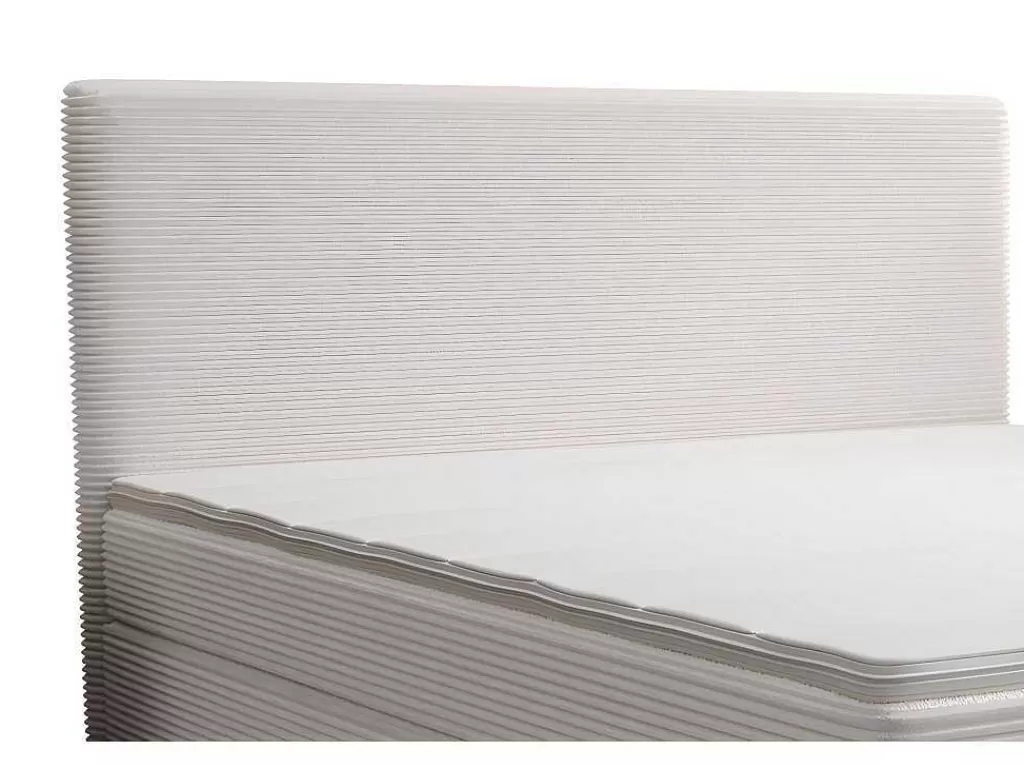 Cama De Adulto*Ysmée Conjunto Completo Boxspring Com Cabeceira + Sommier + Colchão + Sobrecolchão 180 X 200 Cm Veludo Canelado Bege - Nara De Ysmee