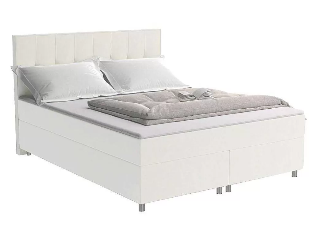 Cama Boxspring, Cama Continental*Ysmée Conjunto Completo Boxspring Siero Da Ysmee 180 X 200 Cm Tecido Cor Marfim