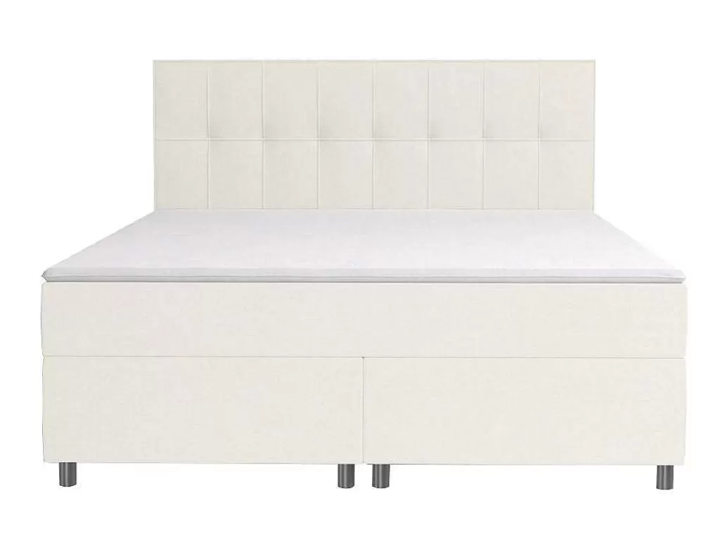 Cama Boxspring, Cama Continental*Ysmée Conjunto Completo Boxspring Siero Da Ysmee 180 X 200 Cm Tecido Cor Marfim