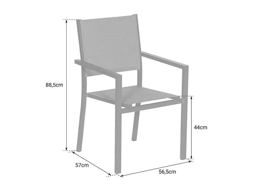 Conjunto Mesa E Cadeiras De Jardim*Happy Garden Conjunto De 10 Cadeiras Estofadas Em Aluminio Antracite - Têxtileno Cinzento